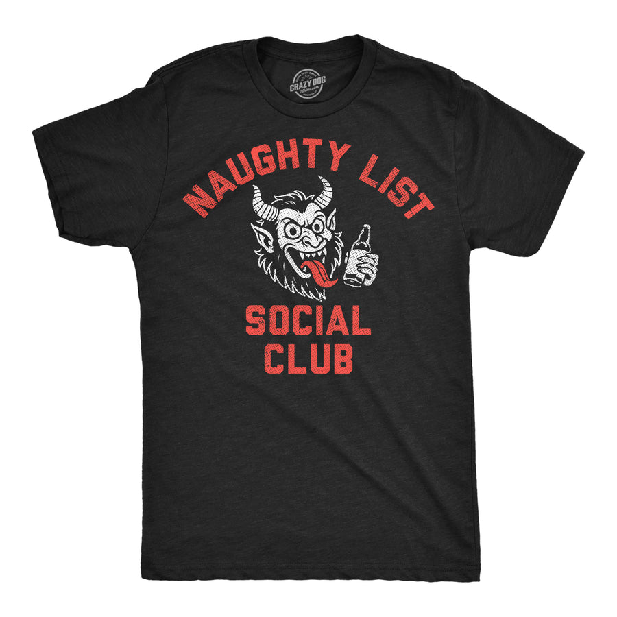 Funny Heather Black - Naughty List Social Club Naughty List Social Club Mens T Shirt Nerdy Christmas Tee