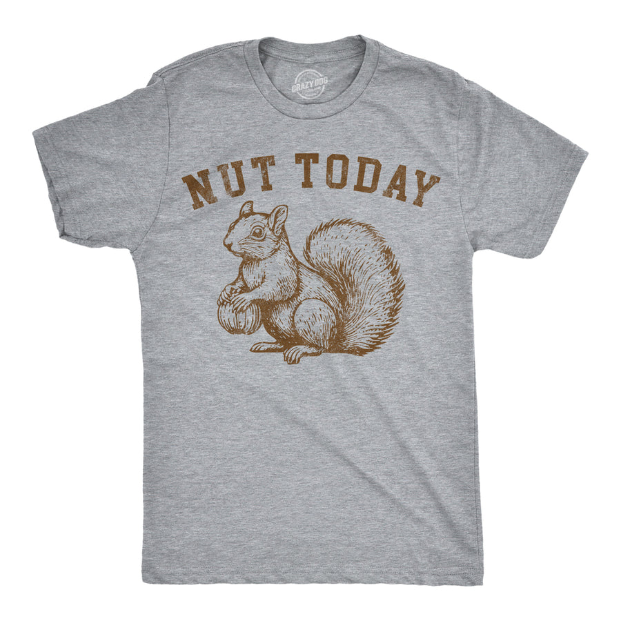 Funny Light Heather Grey - Nut Today Nut Today Mens T Shirt Nerdy animal sarcastic Tee