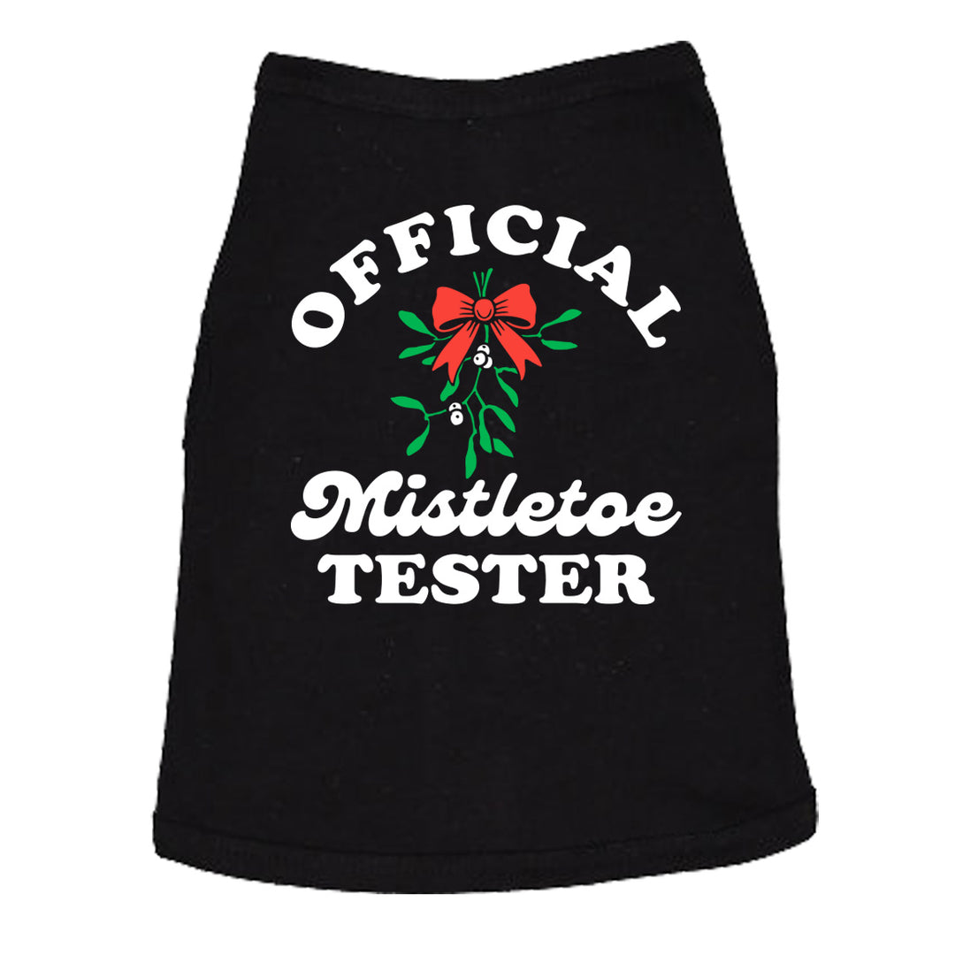 Funny Heather Black - Mistletoe Tester Official Mistletoe Tester Dog Shirt Nerdy Christmas Dog Tee