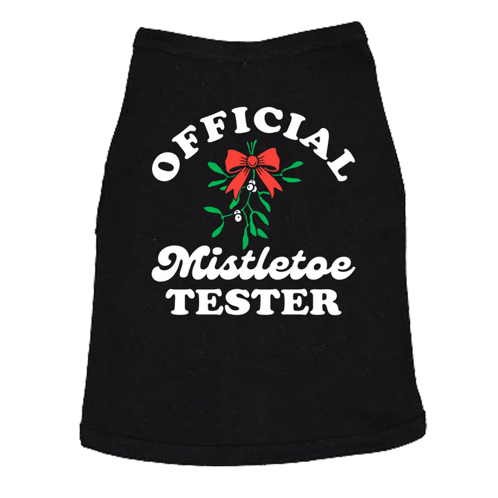 Funny Heather Black - Mistletoe Tester Official Mistletoe Tester Dog Shirt Nerdy Christmas Dog Tee