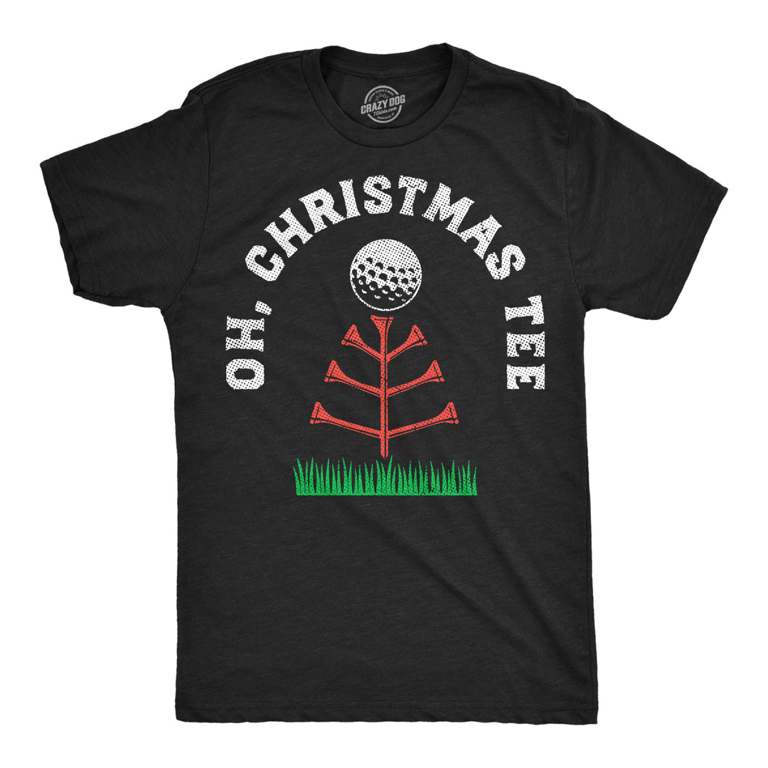 Funny Heather Black - Oh Christmas Tee Oh Christmas Tee Mens T Shirt Nerdy Christmas golf Tee