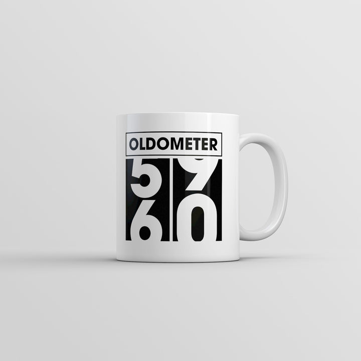 Funny White Oldometer 59 to 60 Coffee Mug Nerdy Birthday Tee