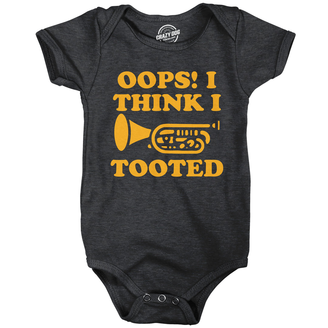 Funny Black - Oops Tooted Oops I Think I Tooted Onesie Nerdy sarcastic toilet Tee