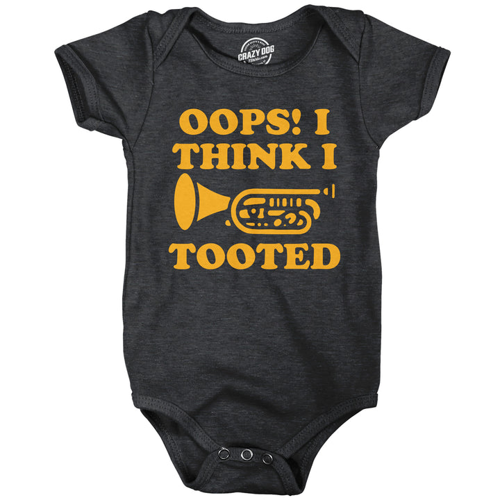 Funny Black - Oops Tooted Oops I Think I Tooted Onesie Nerdy sarcastic toilet Tee