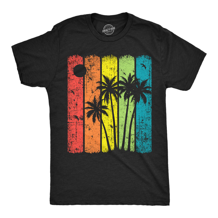 Funny Heather Black - Palm Trees Palm Trees Mens T Shirt Nerdy Vacation Tee