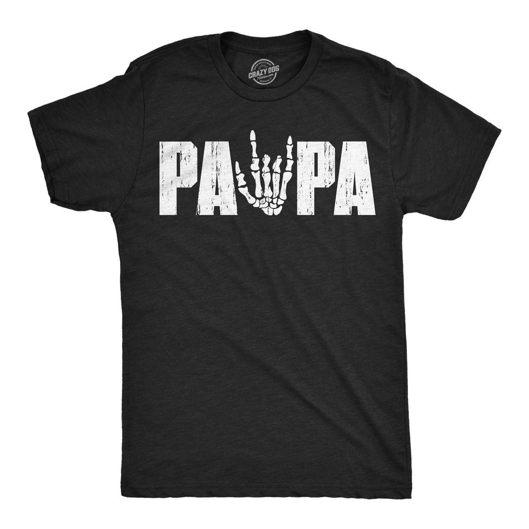 Funny Heather Black - Papa Bones Papa Bones Mens T Shirt Nerdy Halloween Tee