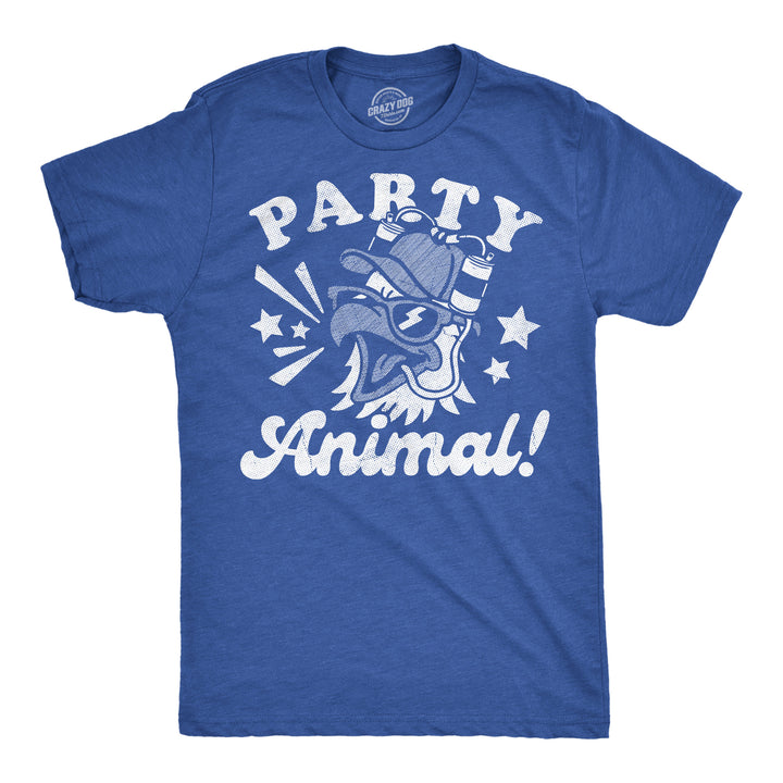 Funny Heather Royal - Party Animal Eagle Party Animal Bald Eagle Mens T Shirt Nerdy Fourth Of July animal Tee
