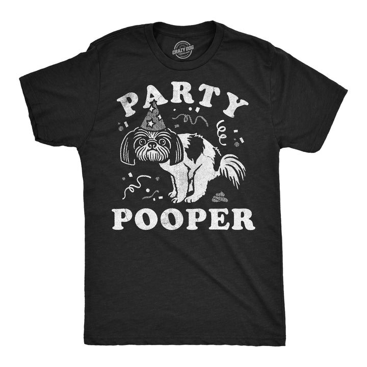 Funny Heather Black - Party Pooper Dog Party Pooper Dog Mens T Shirt Nerdy dog sarcastic Tee