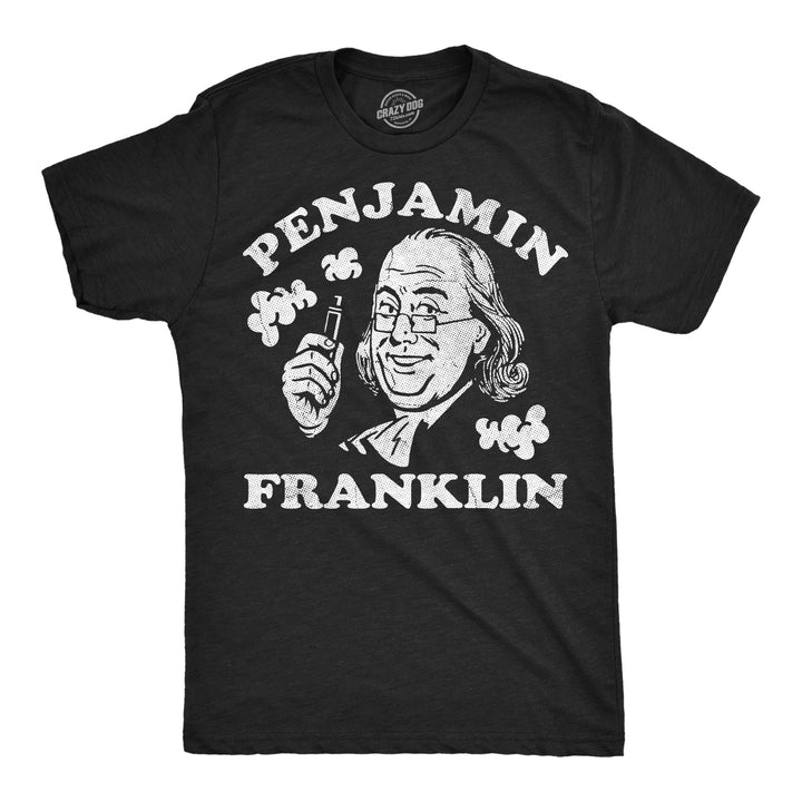 Funny Heather Black - Penjamin Penjamin Franklin Mens T Shirt Nerdy Fourth Of July 420 Tee