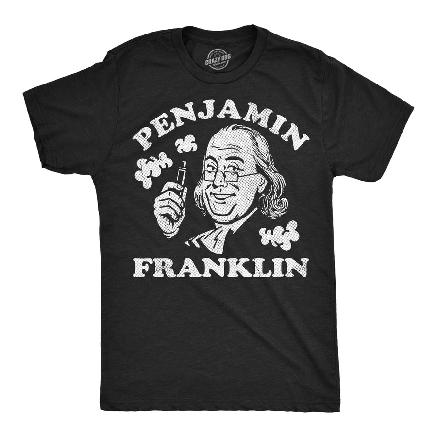 Funny Heather Black - Penjamin Penjamin Franklin Mens T Shirt Nerdy Fourth Of July 420 Tee