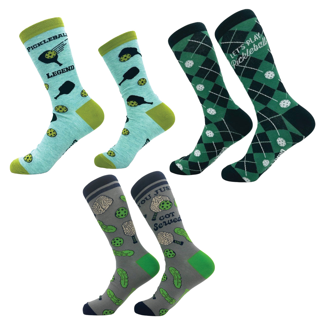 Funny Pickleball 3 Pack Sock Nerdy Pickleball Tee