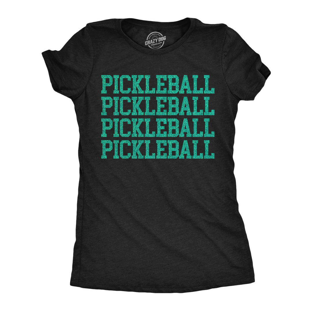 Funny Heather Black - Pickleball Glitter Pickleball Glitter Womens T Shirt Nerdy Pickleball Tee