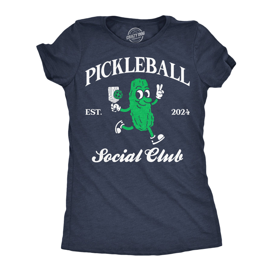 Funny Heather Black - Pickleball Social Club Pickleball Social Club Womens T Shirt Nerdy Pickleball food Tee