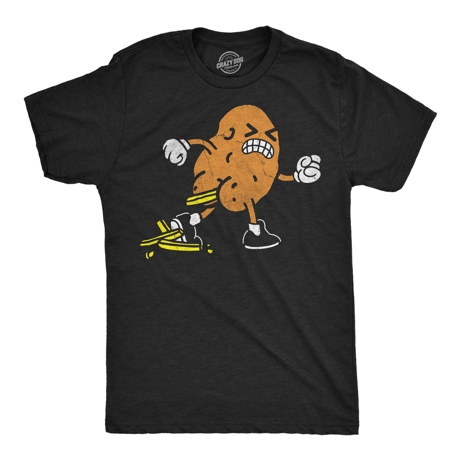 Funny Heather Black - Poop Fries Potato Pooping French Fries Mens T Shirt Nerdy Food sarcastic Tee
