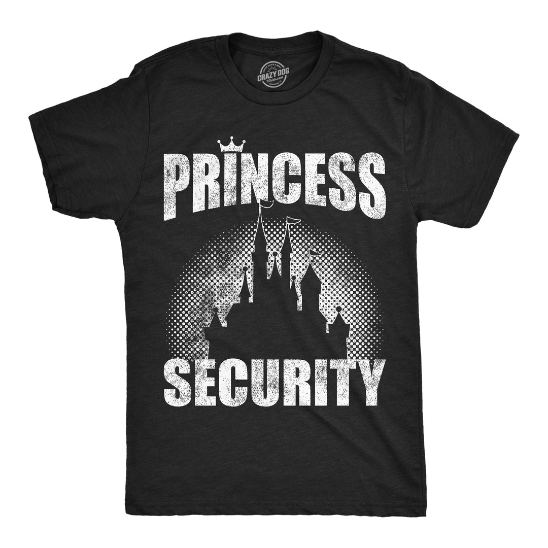 Funny Heather Black - Princess Security Princess Security Mens T Shirt Nerdy Tee