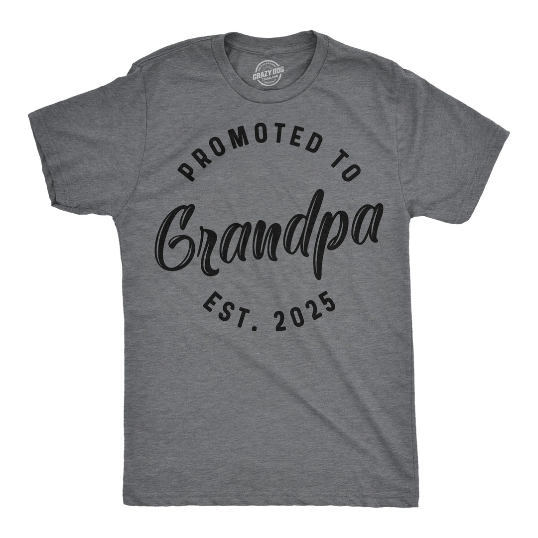 Funny Dark Heather Grey - 2025 Promoted To Grandpa 2025 Mens T Shirt Nerdy Father's Day Grandfather Tee