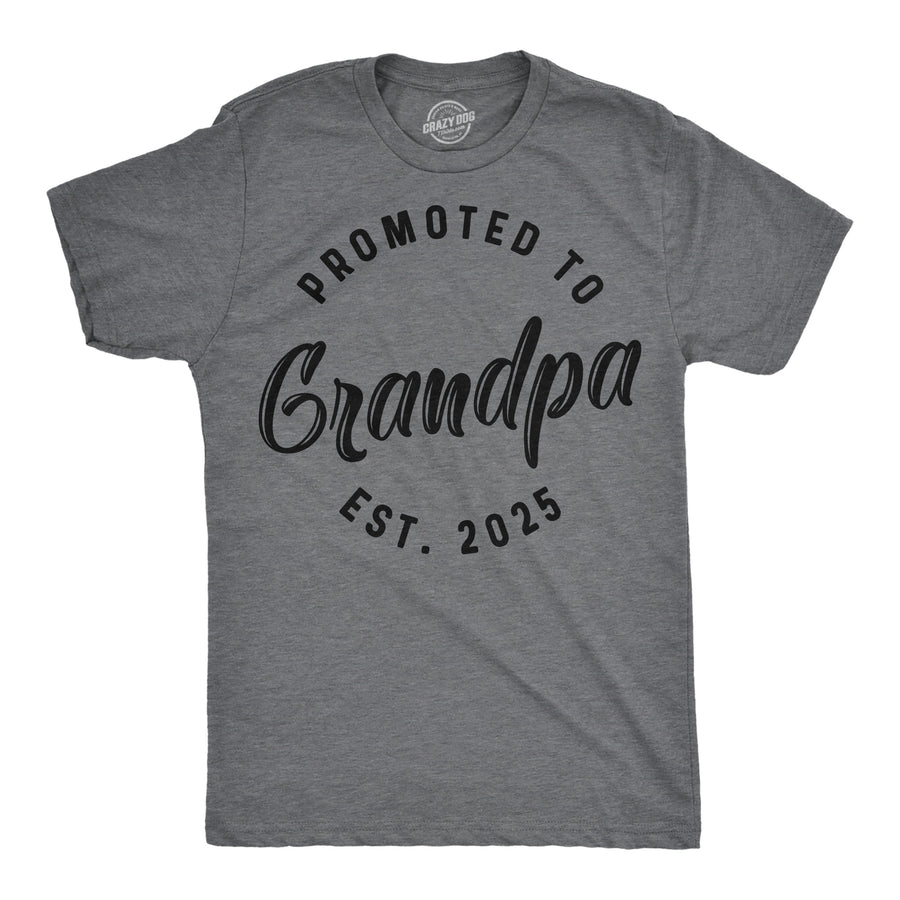 Funny Dark Heather Grey - 2025 Promoted To Grandpa 2025 Mens T Shirt Nerdy Father's Day Grandfather Tee