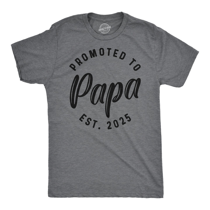 Funny Dark Heather Grey - 2025 Promoted To Papa 2025 Mens T Shirt Nerdy Father's Day Grandfather Tee
