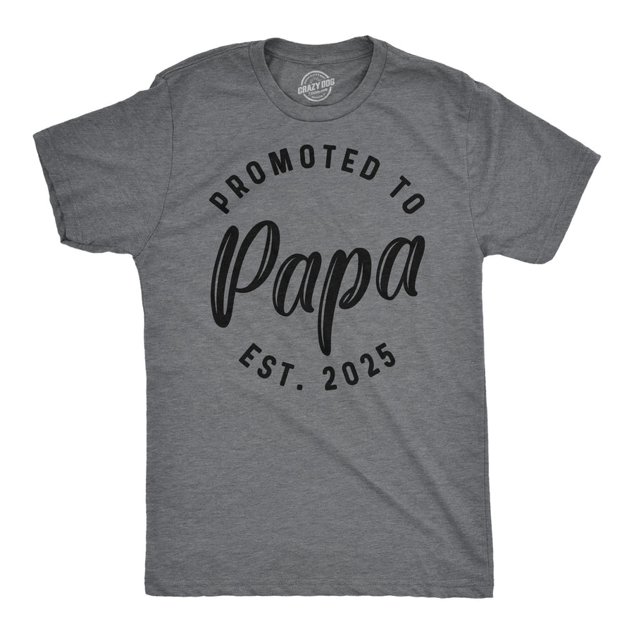 Funny Dark Heather Grey - 2025 Promoted To Papa 2025 Mens T Shirt Nerdy Father's Day Grandfather Tee