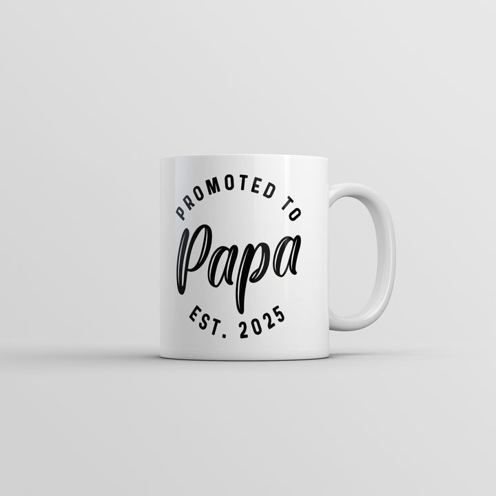 Funny White Promoted To Papa 2025 Coffee Mug Nerdy grandfather Sarcastic Tee