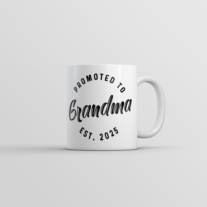 Funny White Promoted To Grandma 2025 Coffee Mug Nerdy grandmother Sarcastic Tee