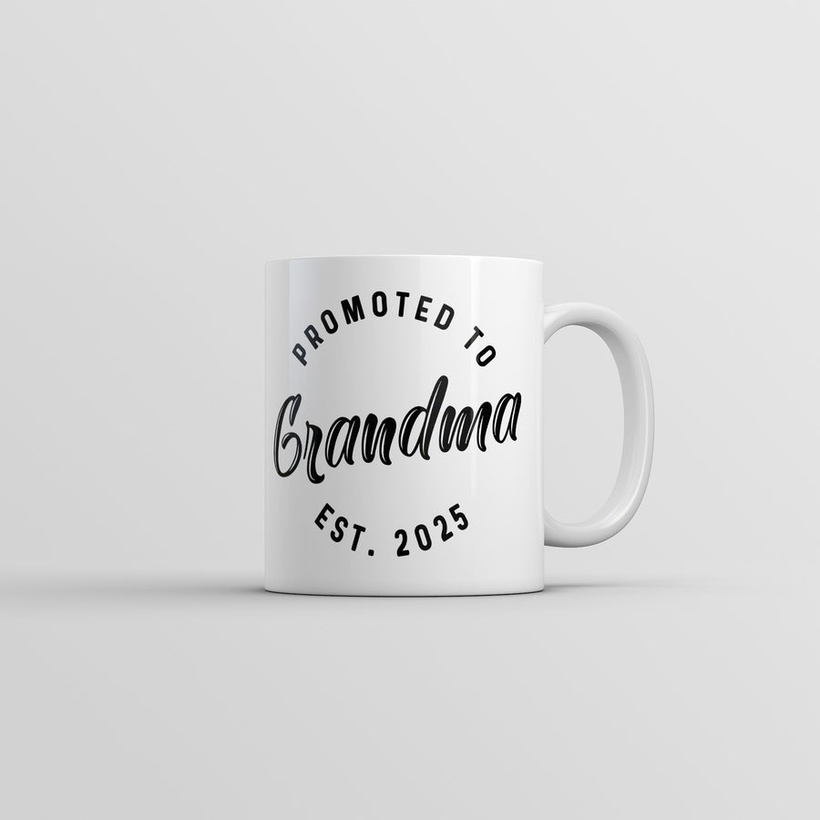 Funny White Promoted To Grandma 2025 Coffee Mug Nerdy grandmother Sarcastic Tee
