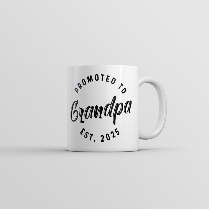 Funny White Promoted To Grandpa 2025 Coffee Mug Nerdy grandfather Sarcastic Tee