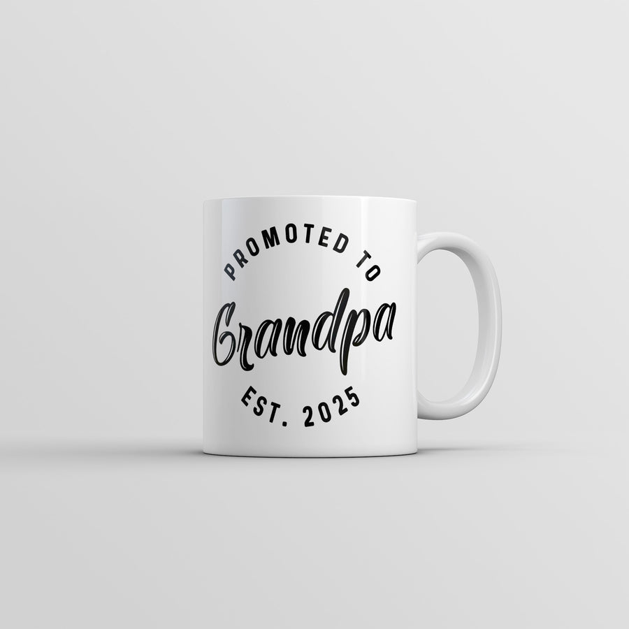 Funny White Promoted To Grandpa 2025 Coffee Mug Nerdy grandfather Sarcastic Tee