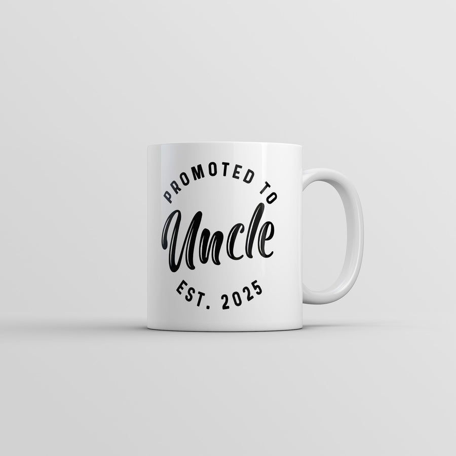 Funny White Promoted To Uncle 2025 Coffee Mug Nerdy Uncle Sarcastic Tee