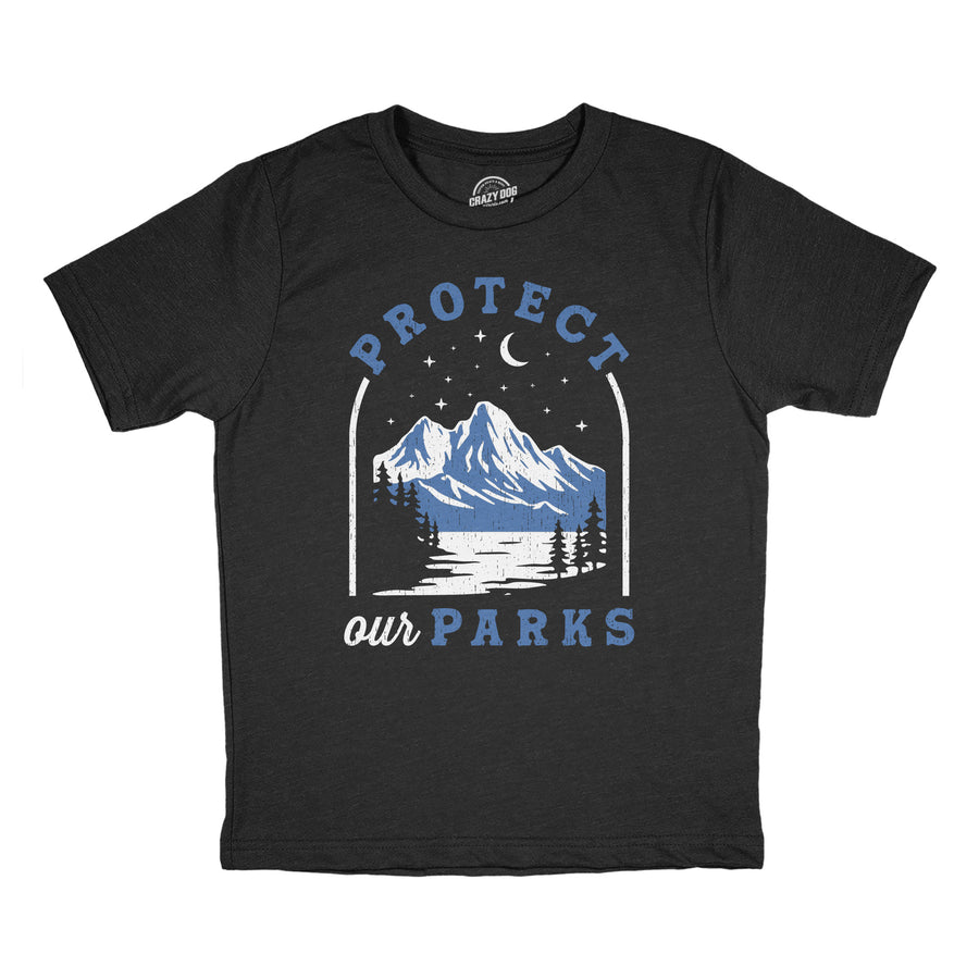Funny Heather Black - Protect Our Parks Protect Our Parks Youth T Shirt Nerdy camping Tee