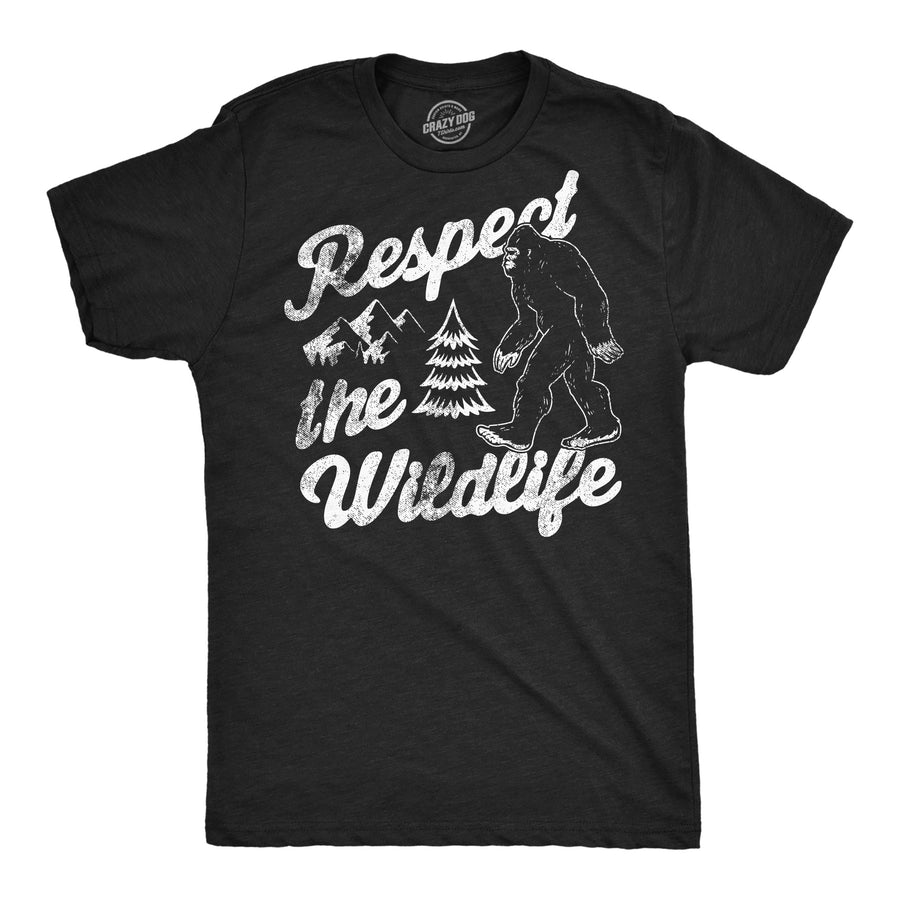 Funny Heather Black - Respect The Wildlife Respect The Wildlife Mens T Shirt Nerdy sarcastic Tee