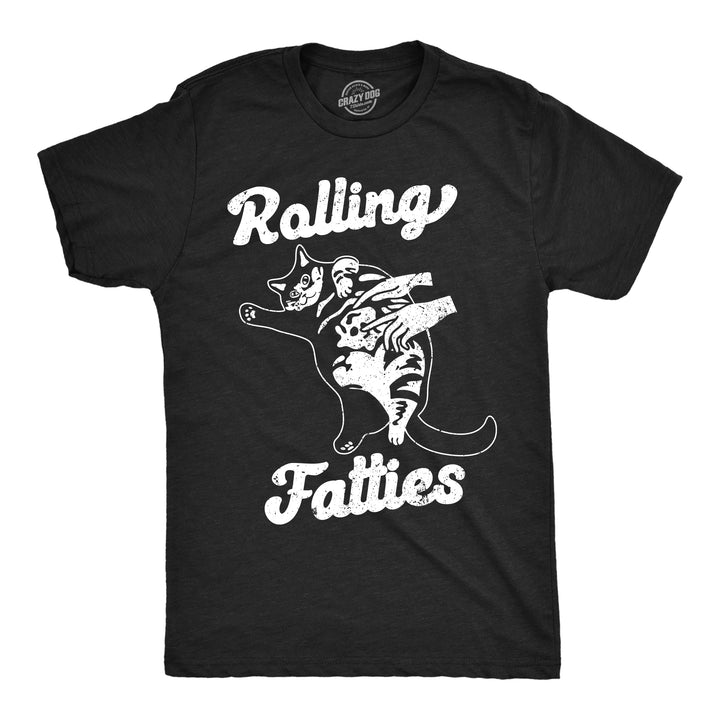 Funny Heather Black - Rolling Fatties Rolling Fatties Mens T Shirt Nerdy cat sarcastic Tee