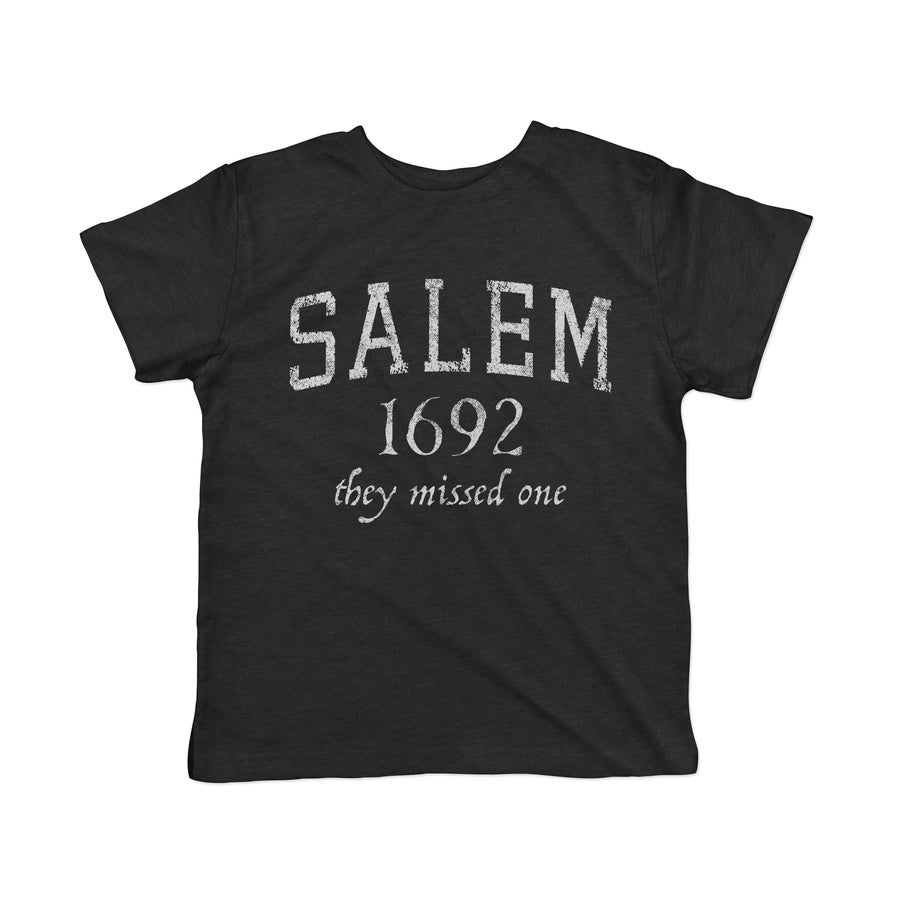 Funny Black Salem 1692 They Missed One Toddler T Shirt Nerdy Halloween Tee