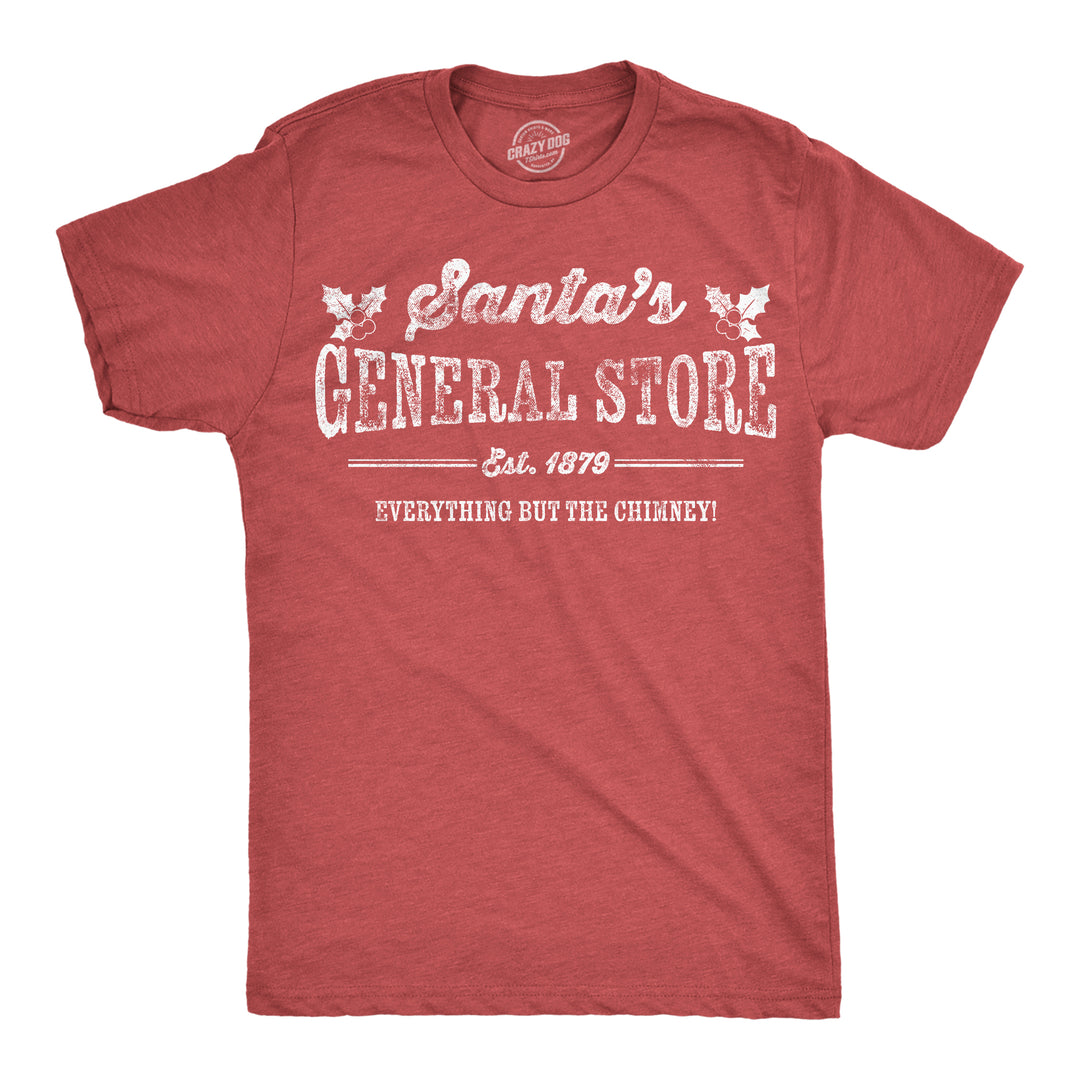 Funny Heather Red - Santas General Store Santas General Store Mens T Shirt Nerdy Christmas Tee