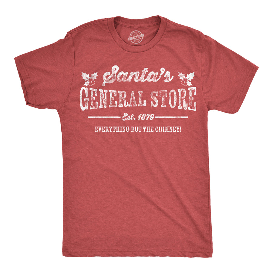 Funny Heather Red - Santas General Store Santas General Store Mens T Shirt Nerdy Christmas Tee