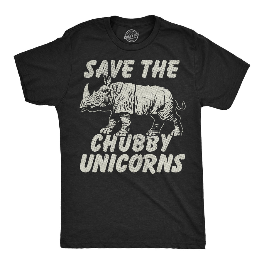 Funny Heather Black - Chubby Unicorns Save The Chubby Unicorns Mens T Shirt Nerdy animal unicorn sarcastic Tee