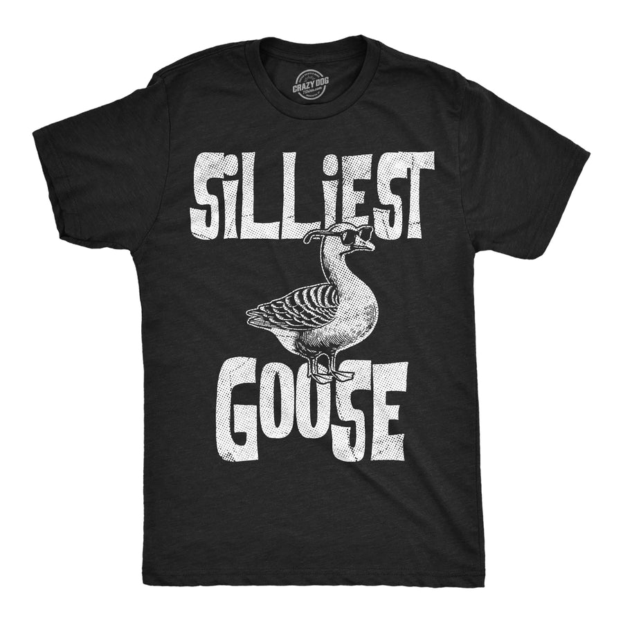 Funny Heather Black - Silliest Goose Silliest Goose Mens T Shirt Nerdy animal Tee
