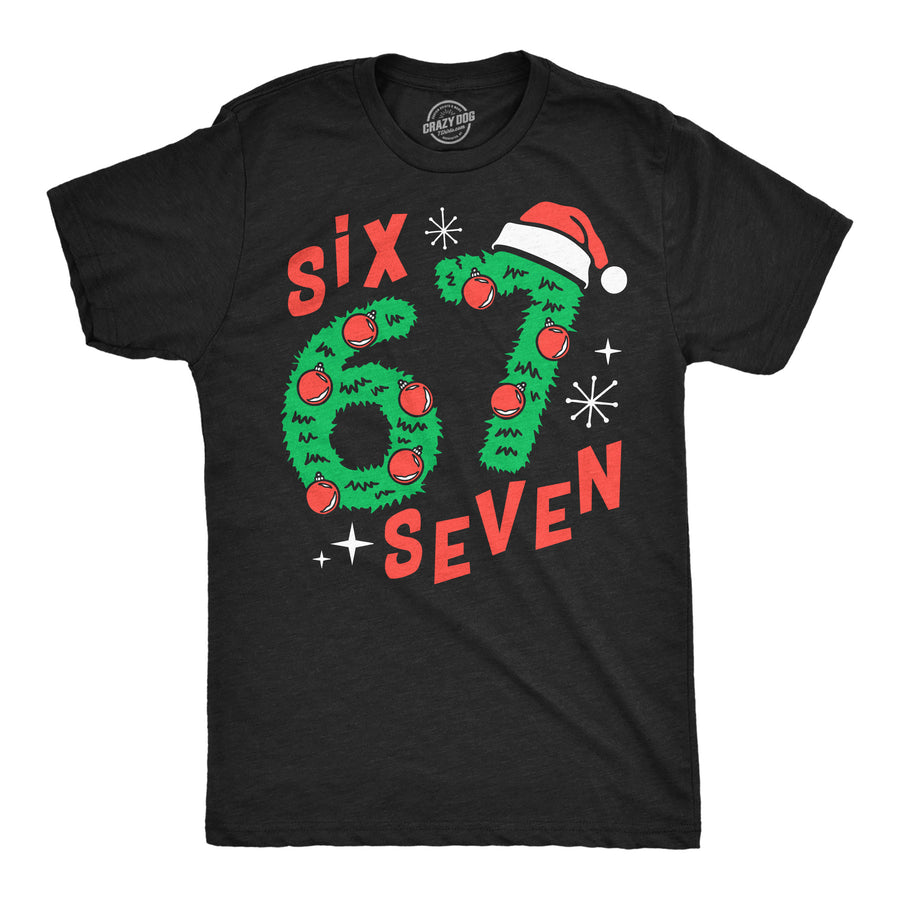 Funny Heather Black - Six Seven Xmas 6 7 Christmas Mens T Shirt Nerdy Christmas internet Tee