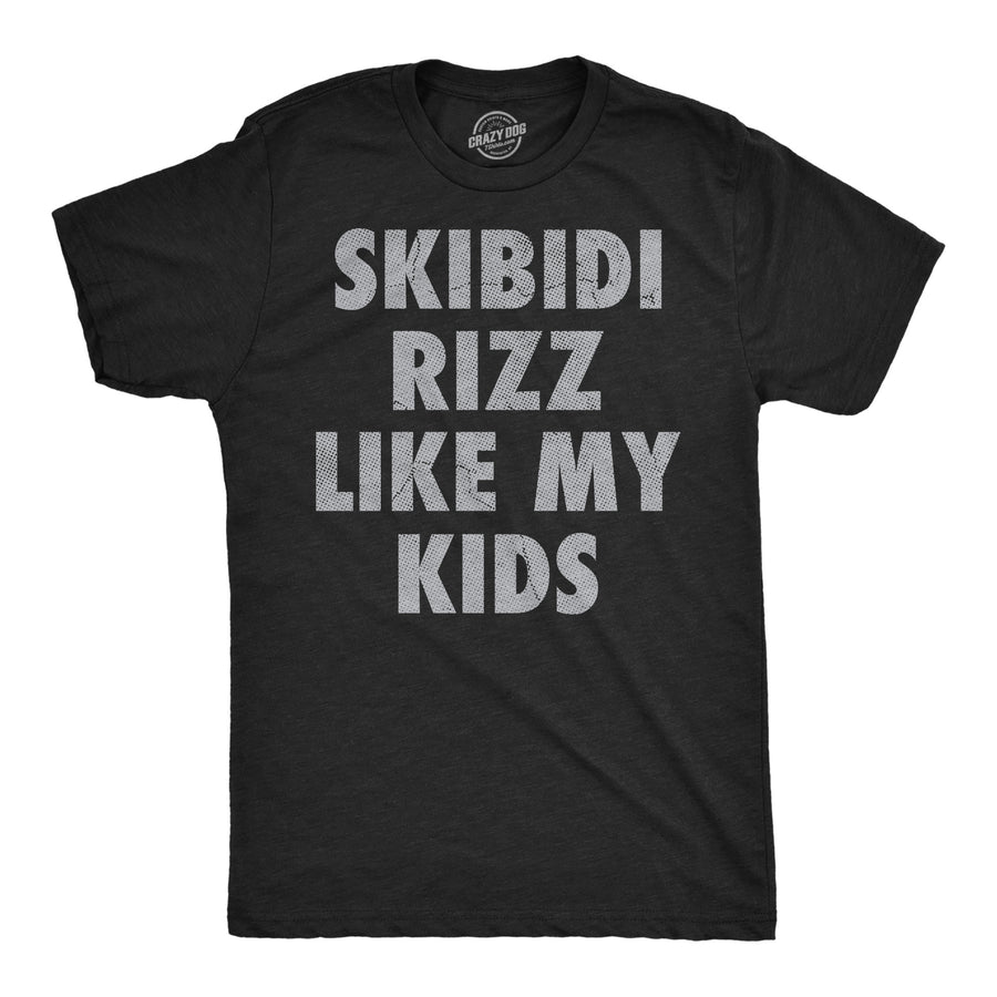 Funny Heather Black - Rizz Like Kids Skibidi Rizz Like My Kids Mens T Shirt Nerdy internet sarcastic Tee