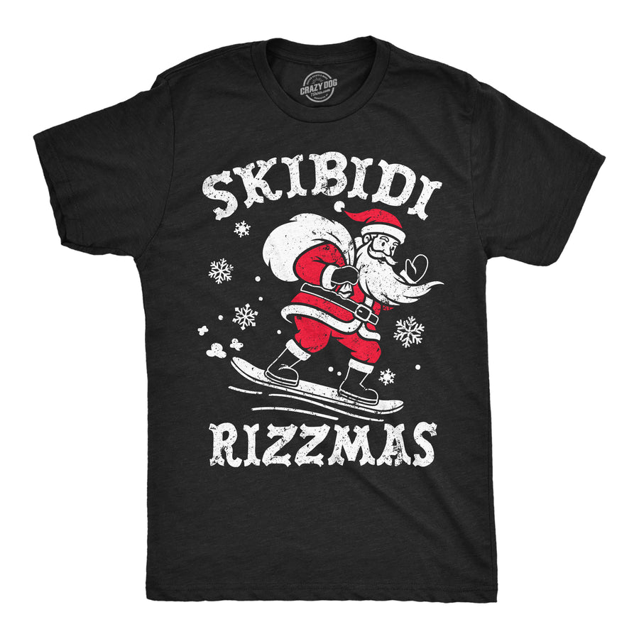 Funny Heather Black - Skibidi Rizzmas Skibidi Rizzmas Mens T Shirt Nerdy Christmas internet Tee
