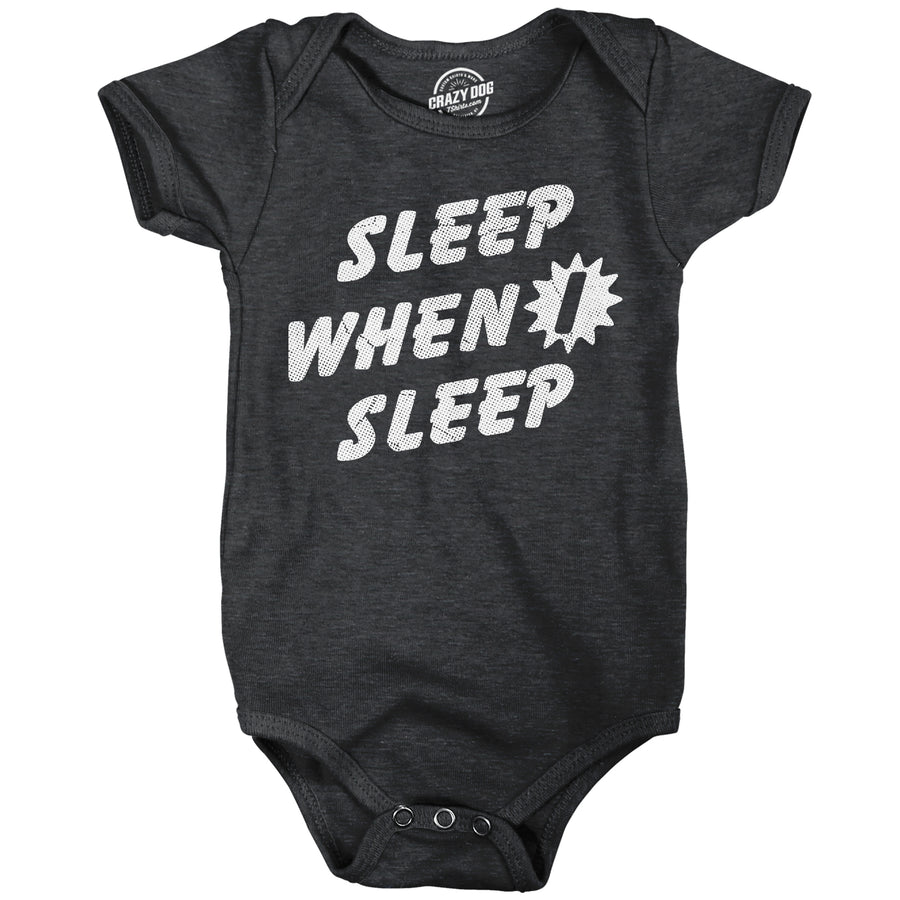 Funny Heather Black - Sleep Sleep When I Sleep Onesie Nerdy sarcastic Tee