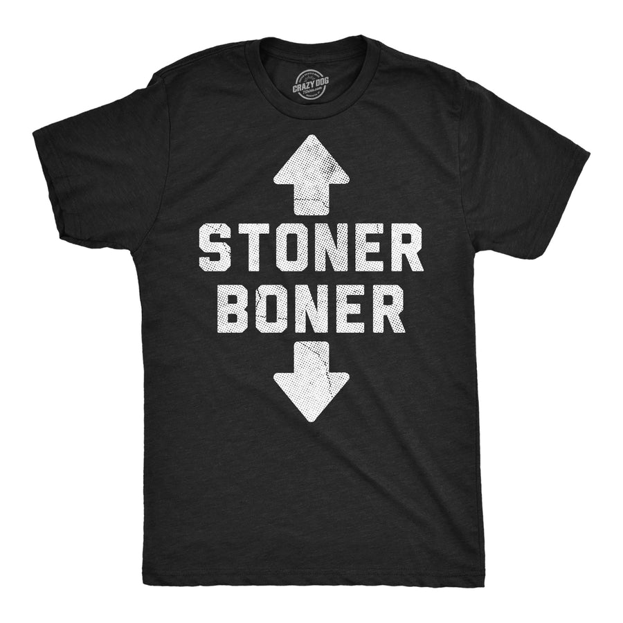 Funny Heather Black - Stoner Boner Stoner Boner Mens T Shirt Nerdy 420 sarcastic Tee