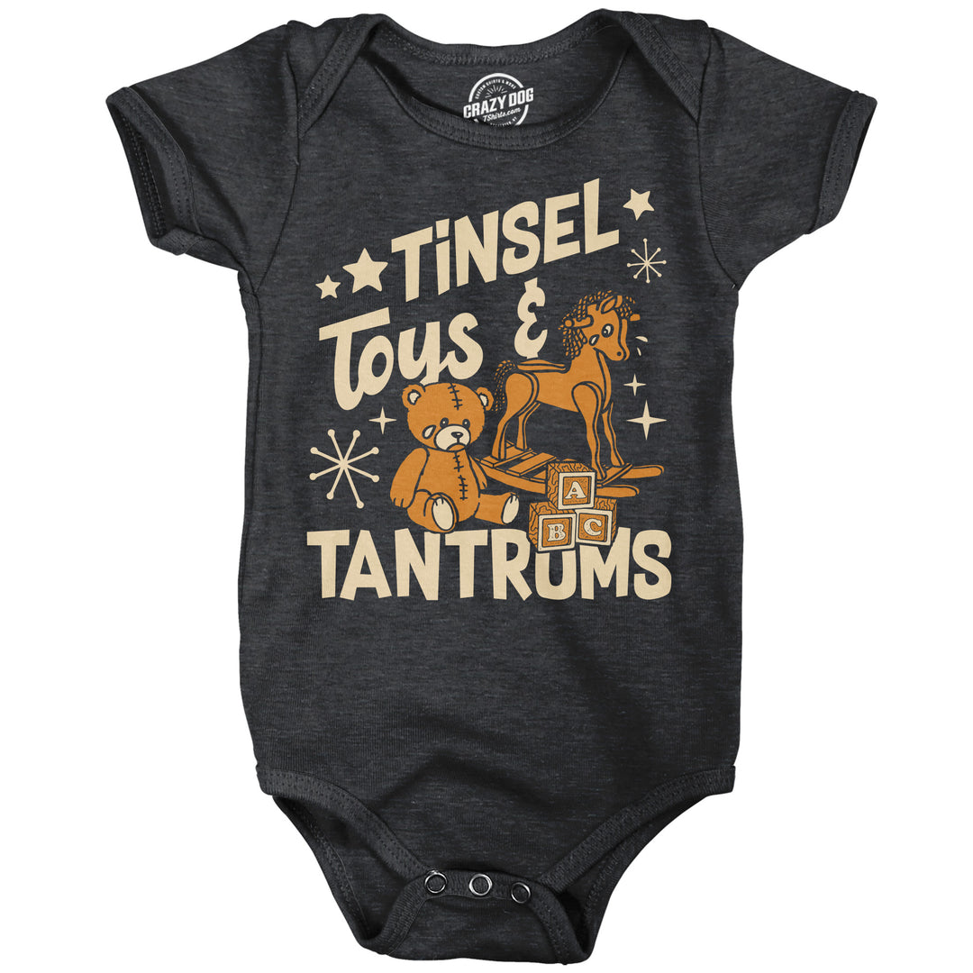 Funny Heather Black - Tinsel Toys Tantrums Tinsel Toys And Tantrums Onesie Nerdy Christmas Tee