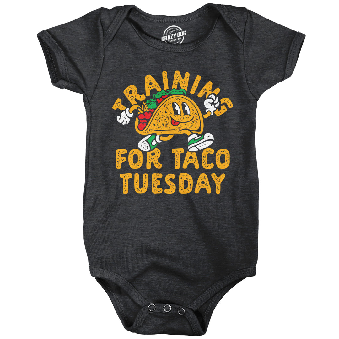 Funny Heather Black - Training Taco Tuesday Training For Taco Tuesday Onesie Nerdy food sarcastic Tee