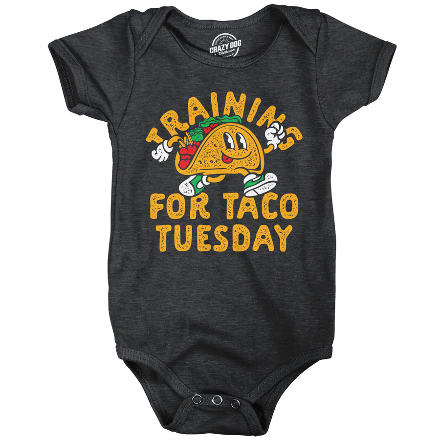 Funny Heather Black - Training Taco Tuesday Training For Taco Tuesday Onesie Nerdy food sarcastic Tee