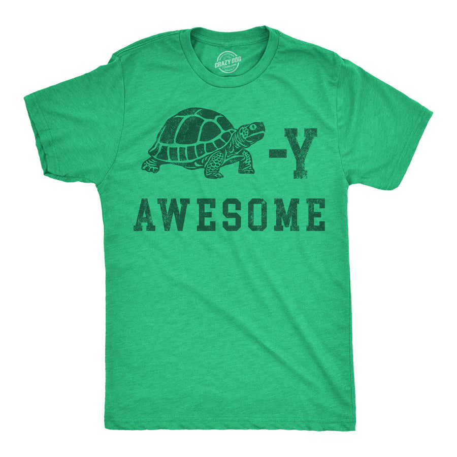 Funny Heather Green - Turtley Awesome Turtley Awesome Mens T Shirt Nerdy animal sarcastic Tee