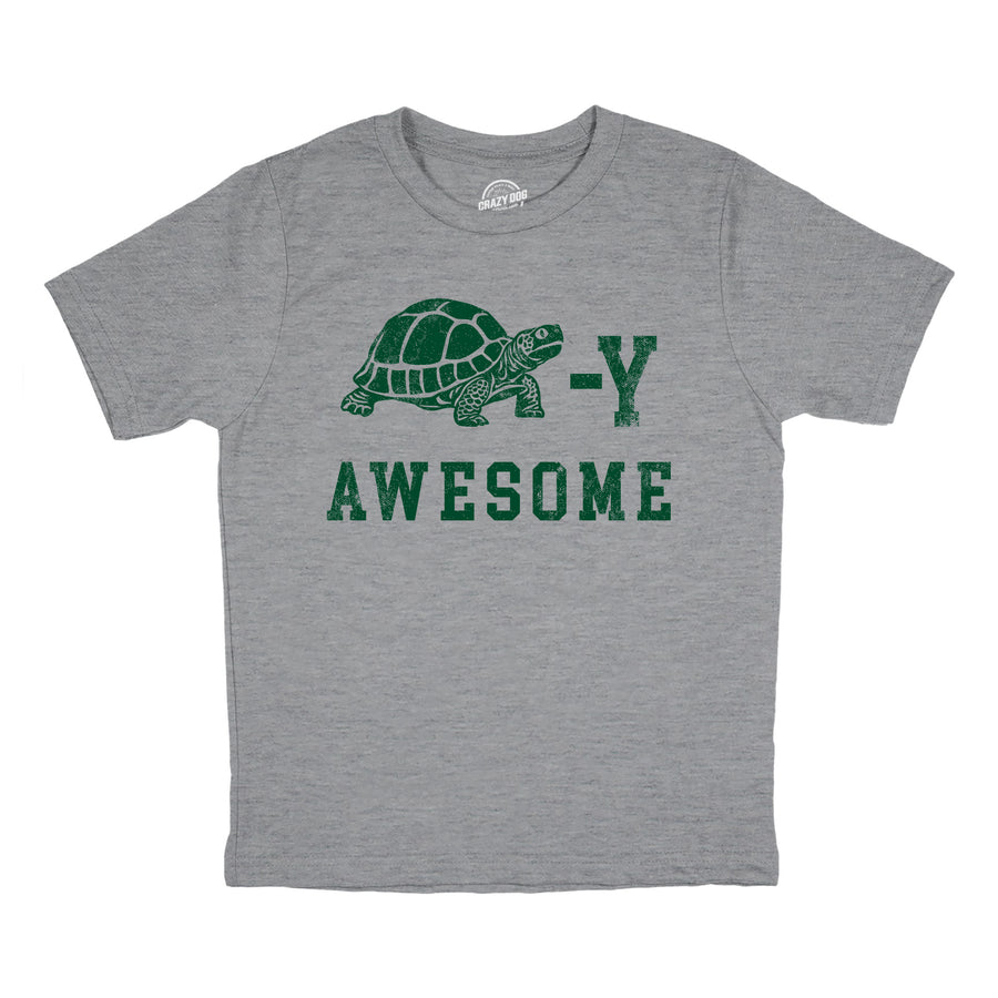 Funny Heather Green - Turtley Awesome Turtley Awesome Youth T Shirt Nerdy animal Tee