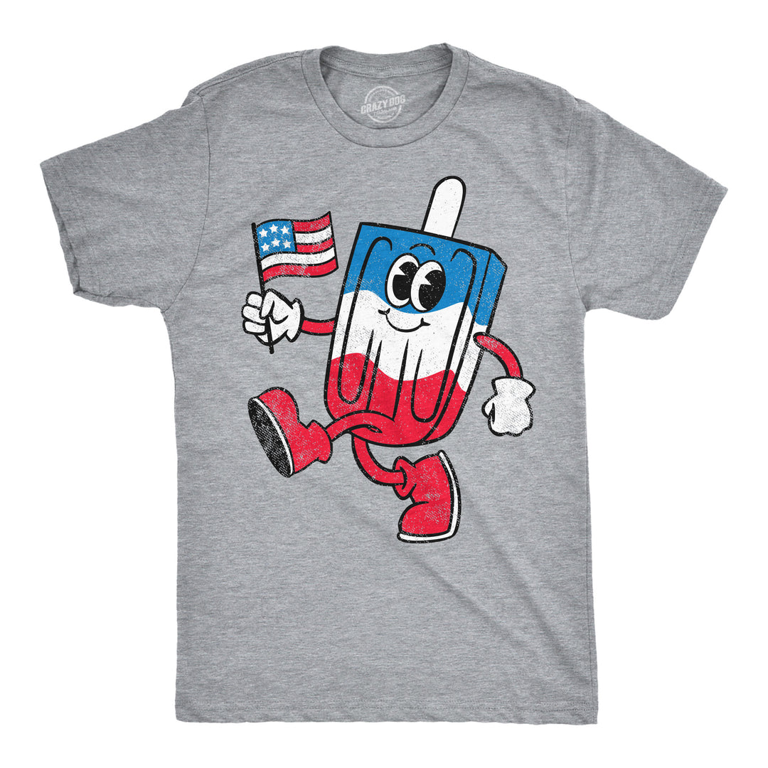 Funny Light Heather Grey - USA Popsicle USA Popsicle Mens T Shirt Nerdy Fourth Of July Tee