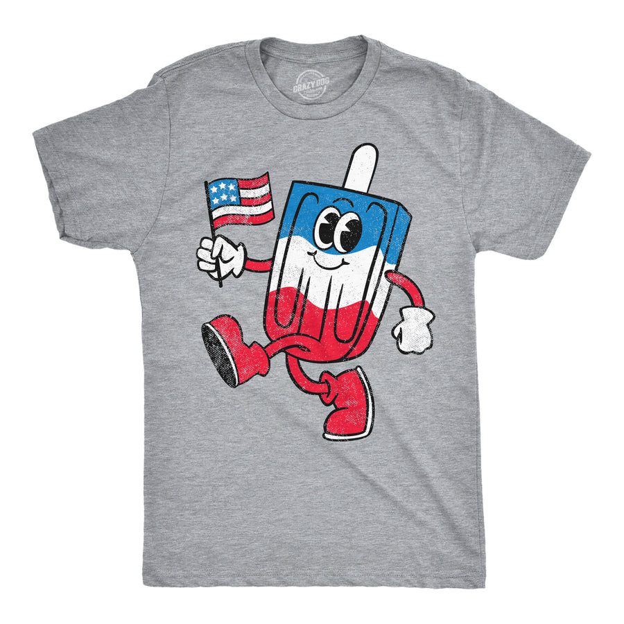 Funny Light Heather Grey - USA Popsicle USA Popsicle Mens T Shirt Nerdy Fourth Of July Tee
