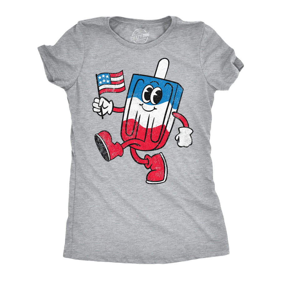 Funny Light Heather Grey - USA Popsicle USA Popsicle Womens T Shirt Nerdy Fourth Of July Tee